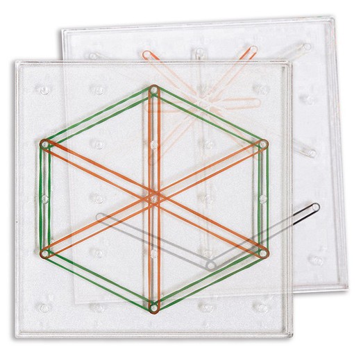 Set de 6 geoplans transparent 15 cm