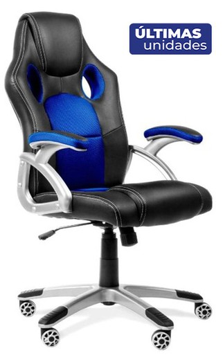 Cadira gaming Almansa similpell negre i blau