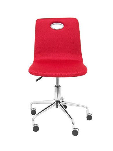 Silla infantil Olivares tejido de malla rojo.