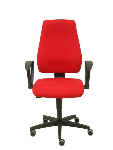 Silla Leganiel sincro tela rojo brazos fijos