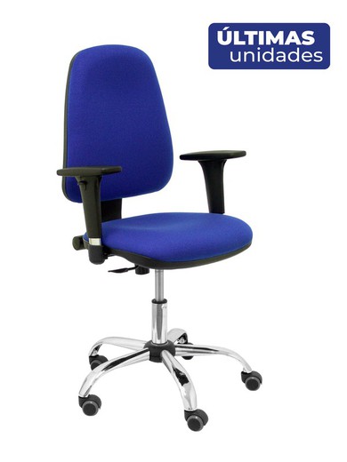 Silla Sierra CP bali azul brazos regulables cromado