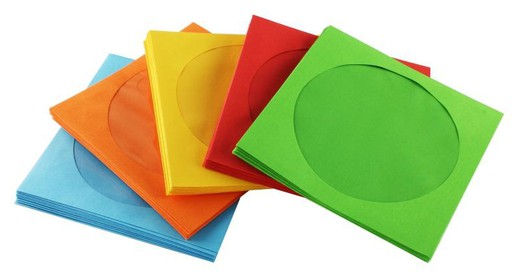 Sobres de paper per a CD de colors, 50 und.