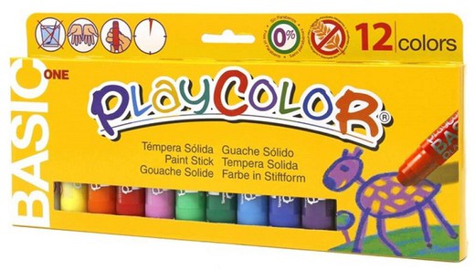 Témpera sólida PLAYCOLOR BASIC ONE 12 colores