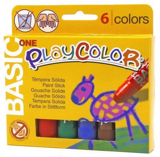 Témpera sólida PLAYCOLOR BASIC ONE 6 colores