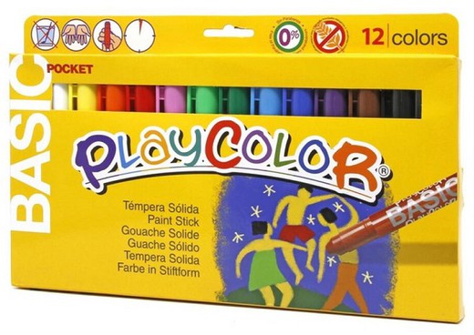 Témpera sòlida PLAYCOLOR BASIC POCKET 12 colors