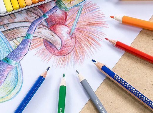 Lápices de colores hexagonales y triangulares gruesos