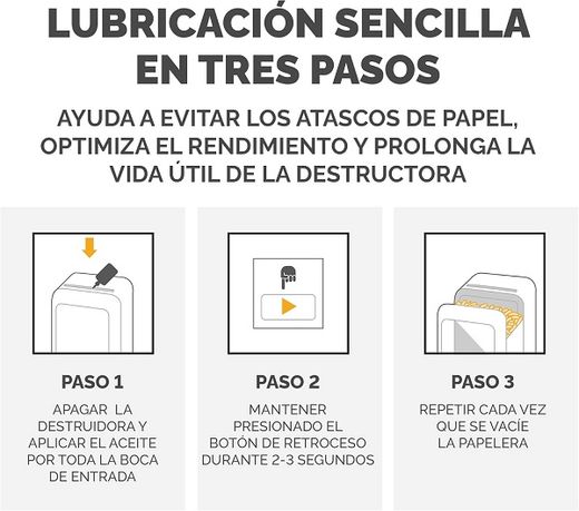 Aceite lubricante para destructoras 355ml