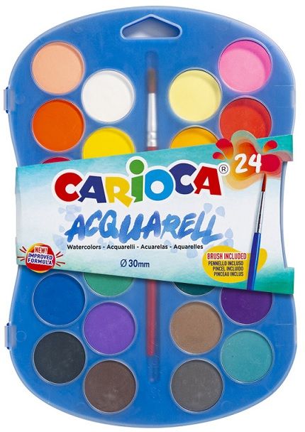Aquarel·la CARIOCA Ø 30 mm, 24 colors