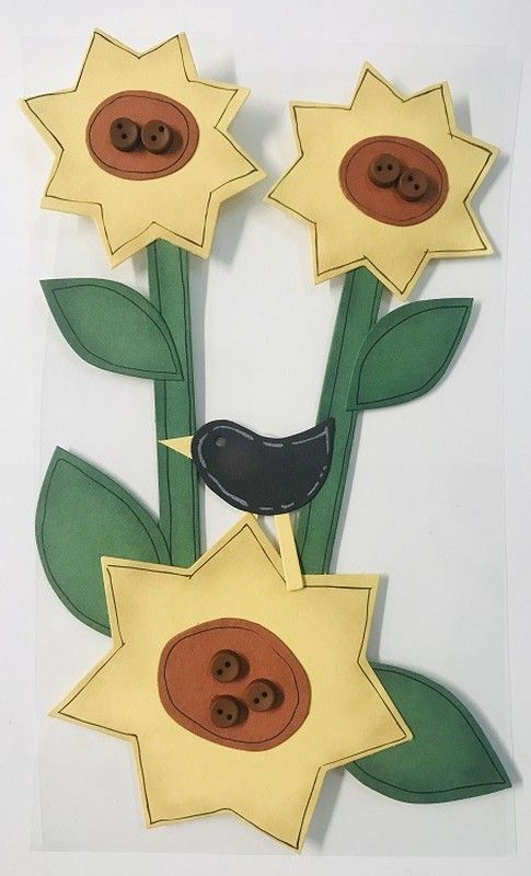 Adhesivo decorativo Girasoles y Pájaro - UE