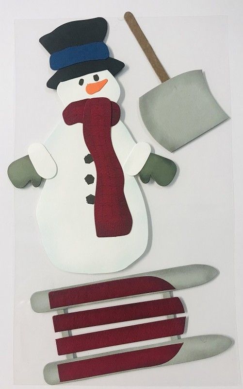 Adhesivo decorativo Muñeco de Nieve y Trineo - EU