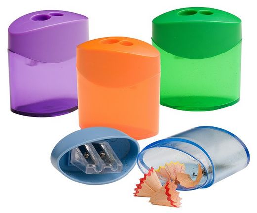 Afilalápiz plástico con deposito doble uso