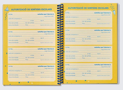 Agenda Cosmos ADDITI Relació Família–Escola espiral  (CATALÁ)