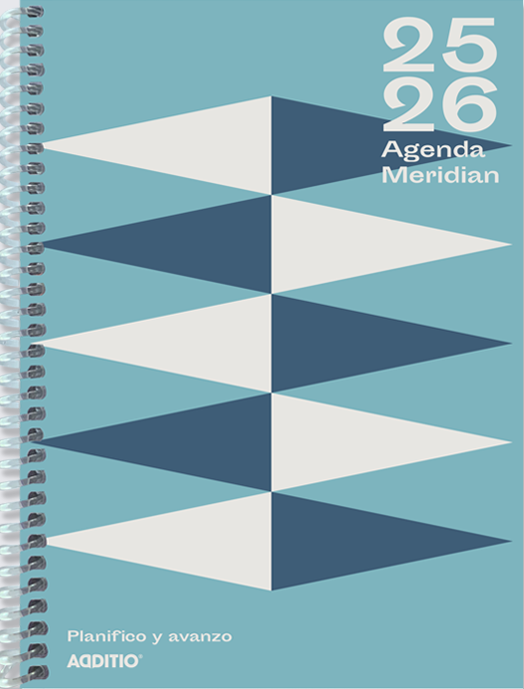 Agenda Meridian ADDITIO Semana Vista (CASTELLANO) Azul-Blanco