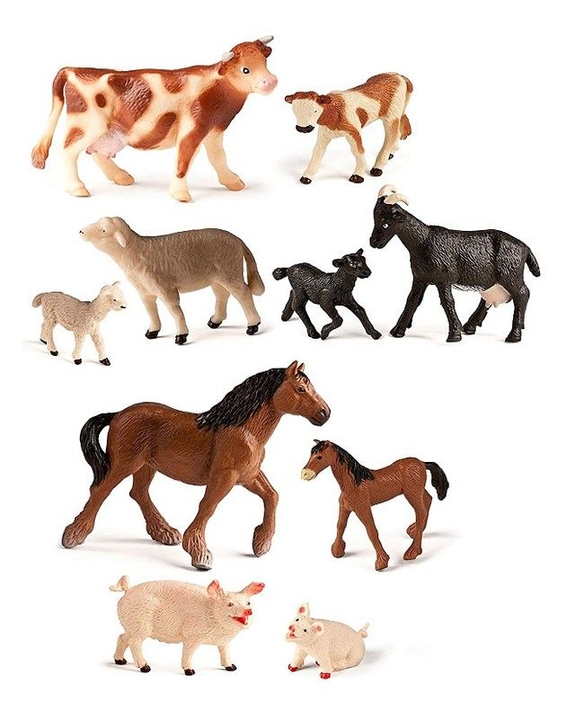 Animales de granja y bebés 10 und.