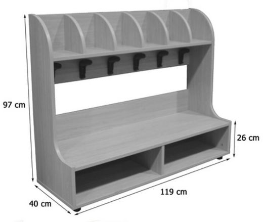 Banc sabater - penjador 6 caselles