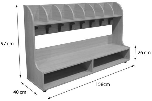 Banc sabater - penjador 8 caselles