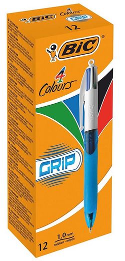 Bolígraf BIC 4 colours GRIP "4 en 1" blau, negre, vermell i verd