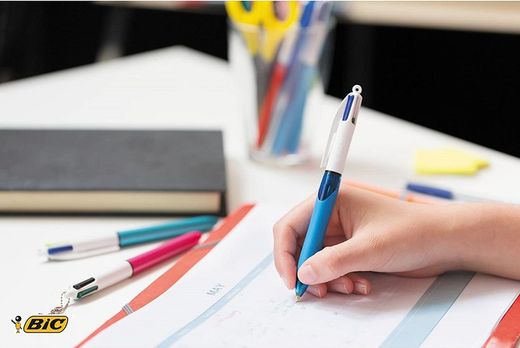Bolígraf BIC 4 colours GRIP "4 en 1" blau, negre, vermell i verd