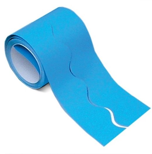 Borde de ondas liso 57 mm x 15 m Azul Cian