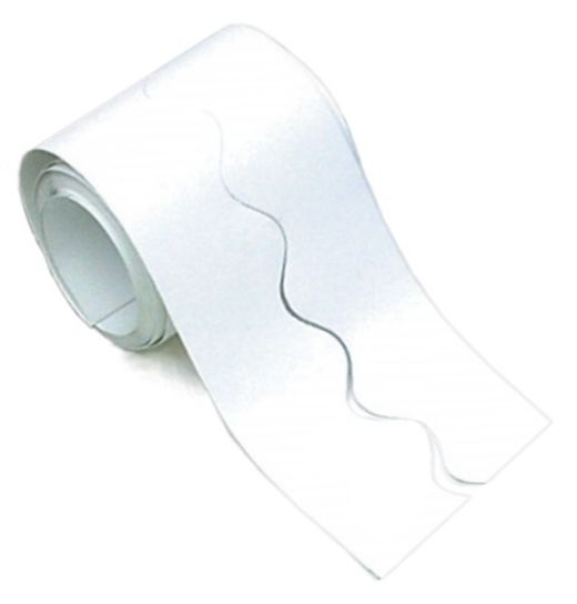 Borde de ondas liso 57 mm x 15 m Blanco