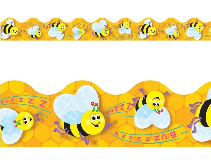 Borde de ondas liso Abejas Atareadas