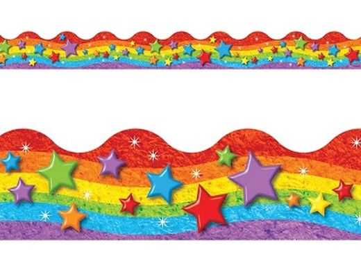 Borde de ondas liso Arcoiris de estrellas