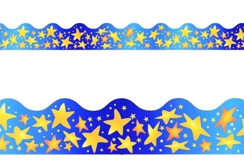 Borde de ondas liso Estrellas Brillantes