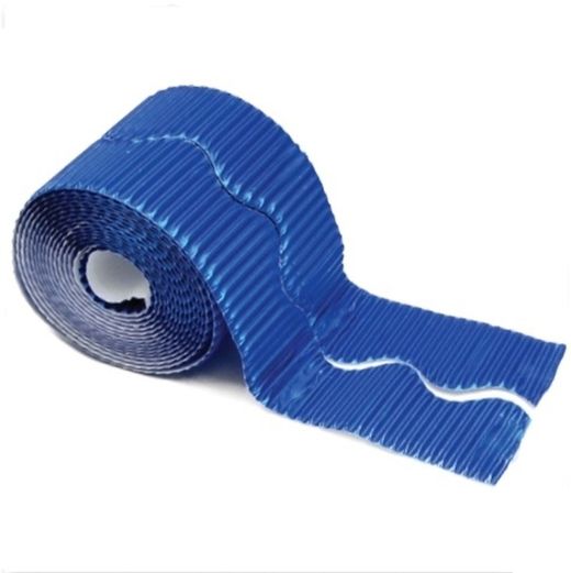 Borde de ondas metalizada azul