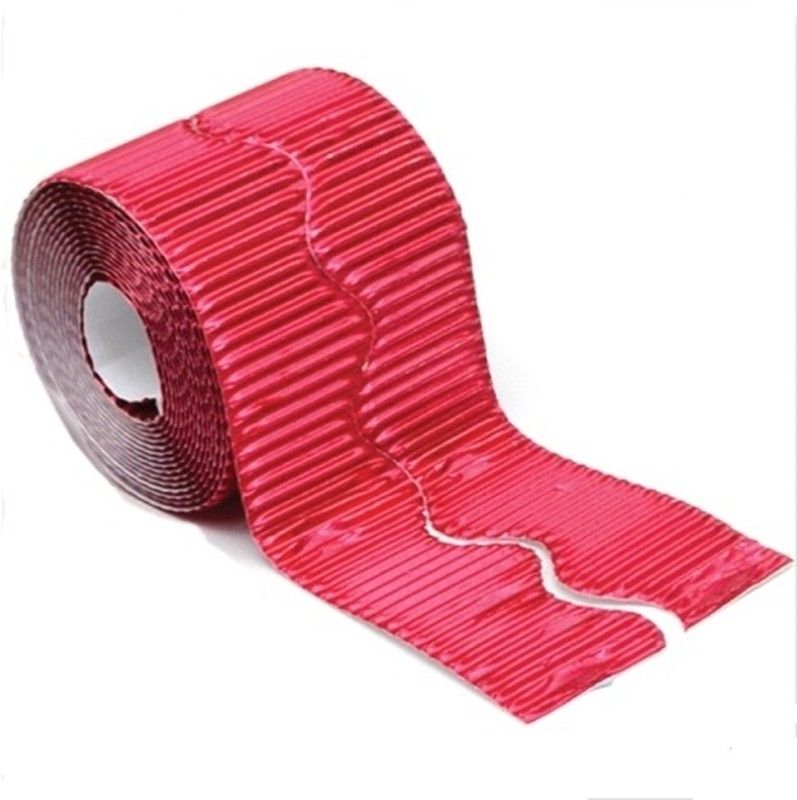 Borde de ondas metalizada rojo