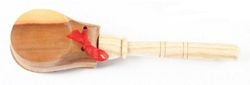 Castanyola de fusta amb mànec.