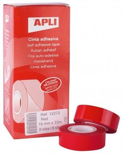 Cinta adhesiva vermella 19 mm x 33 m