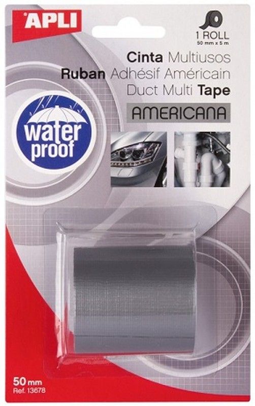 Cinta americana multiusos gris 50 mm x 5 m