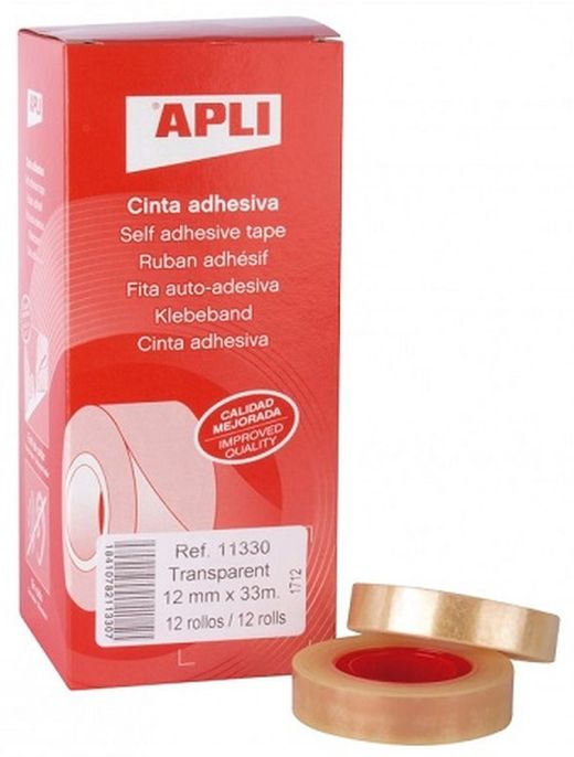 Cinta adhesiva transparent 12 mm x 33 m