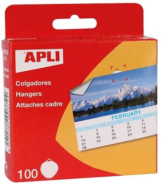 Colgadores de papel engomado 100 und.