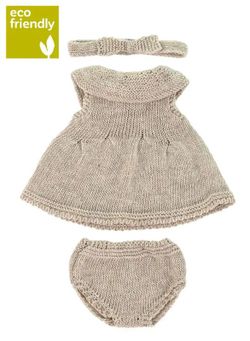 Conjunto de punto 32 cm vestido y diadema