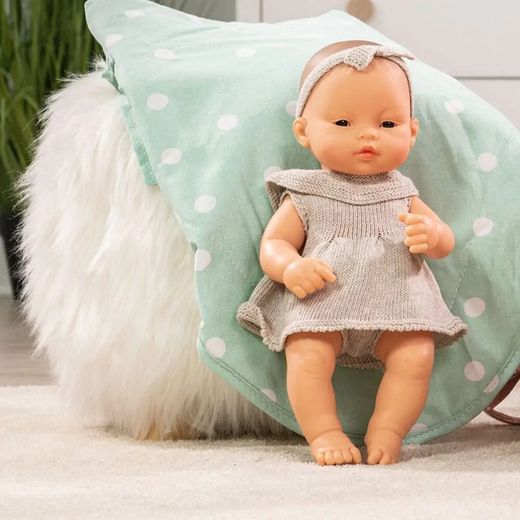 Conjunto de punto 32 cm vestido y diadema