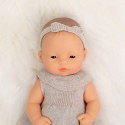 Conjunto de punto 32 cm vestido y diadema