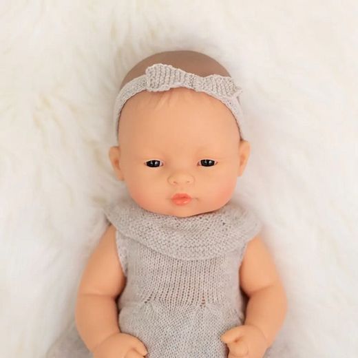 Conjunto de punto 32 cm vestido y diadema