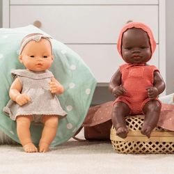 Conjunto de punto 32 cm vestido y diadema