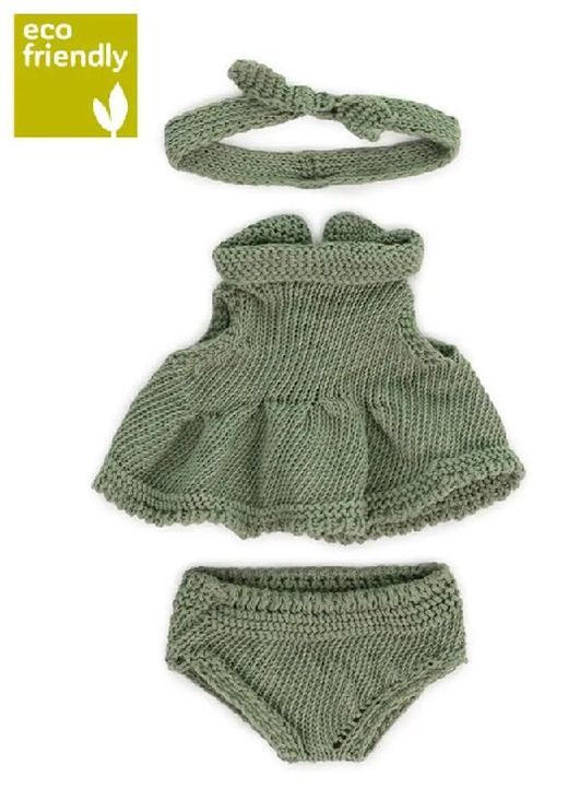 Conjunto punto vestido y diadema 21 cm.
