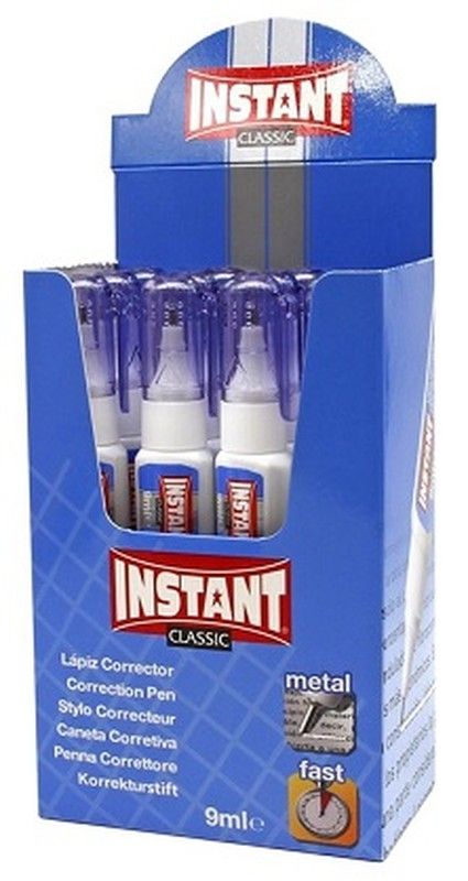 Corrector bolígrafo INSTANT 9 ml. punta metálica