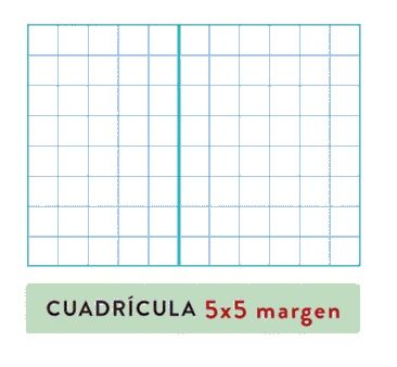 Quadern espiral 100 fulls Fº quadrícula 5 x 5 amb marge