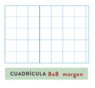 Cuaderno espiral 50 hojas Fº cuadricula 8 x 8 con margen