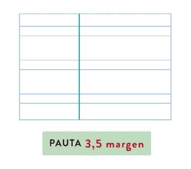 Quadern espiral 80 fulls Fº pauta 3'5 amb marge
