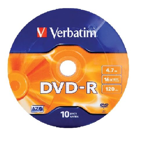 DVD -R VERBATIM 16x4.7GB pack 10 und., Ref.43521