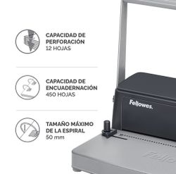 Encuadernadora FELLOWES espiral metálico Metal 50R
