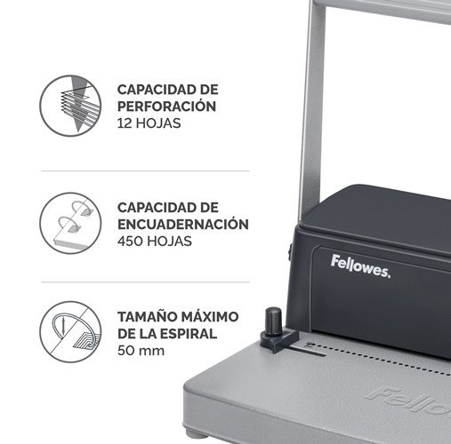 Encuadernadora FELLOWES espiral metálico Metal 50R