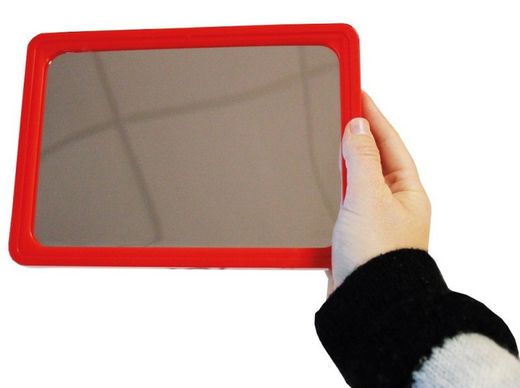 Espejo Acrílico con Marco Rojo