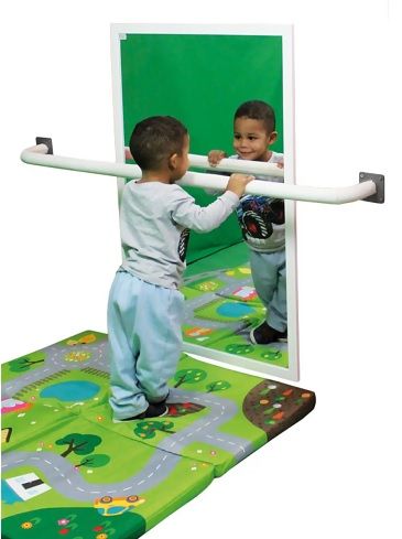 Espejo de seguridad: Madera blanco 100 x 65 cm