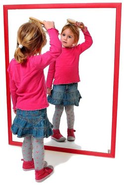 Espejo de seguridad: Madera rojo 120 x 50 cm